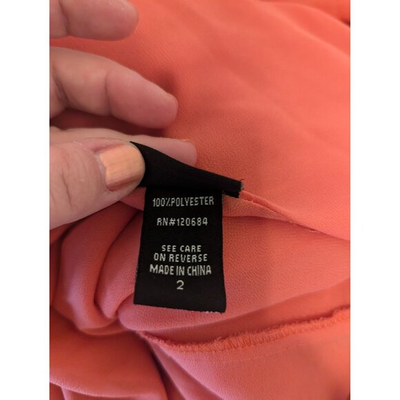 Torrid Coral Sleeveless V-Neck Chiffon Swing Camisole Top 2 *has snags - Picture 4 of 5